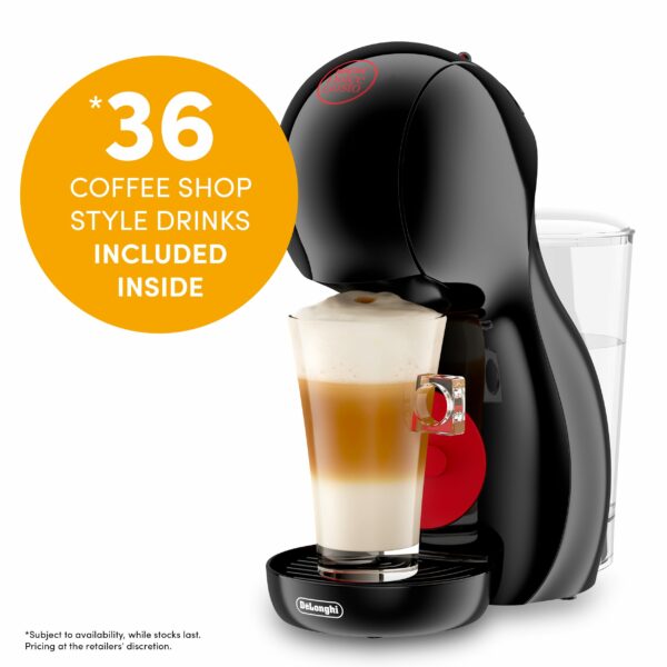 NESCAFÉ Dolce Gusto EDG210.B Piccolo XS Manual Coffee Machine Black by DeLonghi - Value Bundle