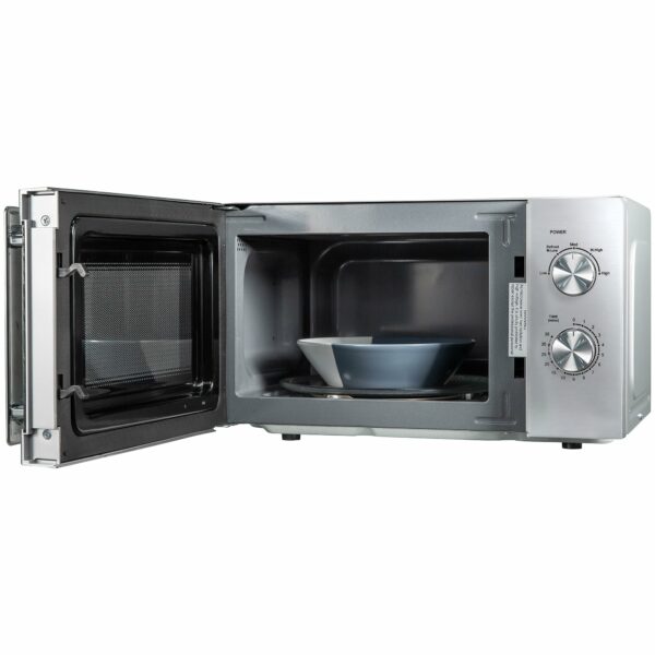 Russell Hobbs Stainless Steel Microwave 20 Litre 800W Solo Manual with 5 Power Levels, Defrost Function & Easy Clean, 35 Minute Timer, RHMM827SS