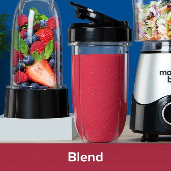 nutribullet magic bullet Kitchen Express - All-in-one Food Processor & Blender - 830ml Capacity - Precise Control - Blend, Chop, Mix & Slice - Ideal for Smoothies & Healthy Meal Preparation - 250W