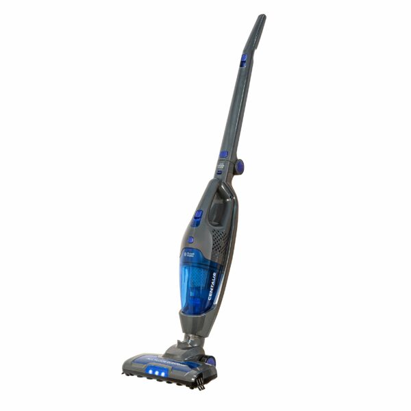 Russell Hobbs Cordless Upright Stick Vacuum Cleaner Bagless 2 in 1 Grey and Blue 600W 2 Speed Settings 60 min Run Time