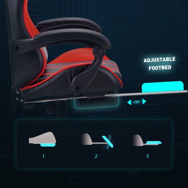 Play haha.Gaming chair Office chair Swivel chair Computer chair Work chair Desk chair Ergonomic Chair Racing chair Leather chair Video game chairs (Red,With footrest), 8021