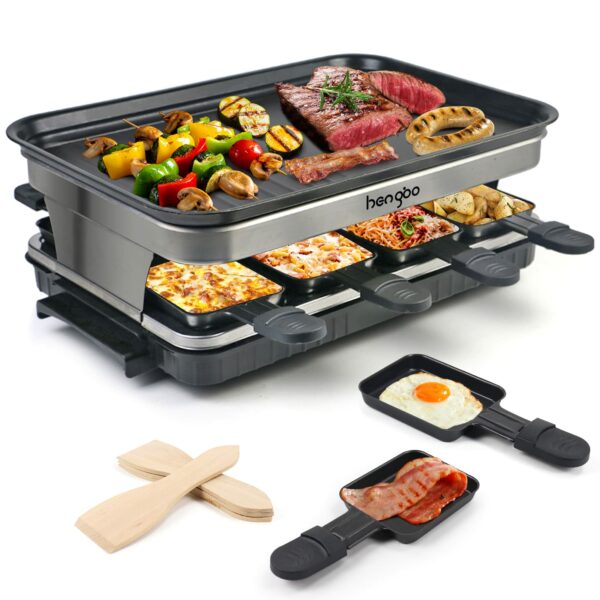 Raclette Grill 8 Person Indoor Grill Machine
