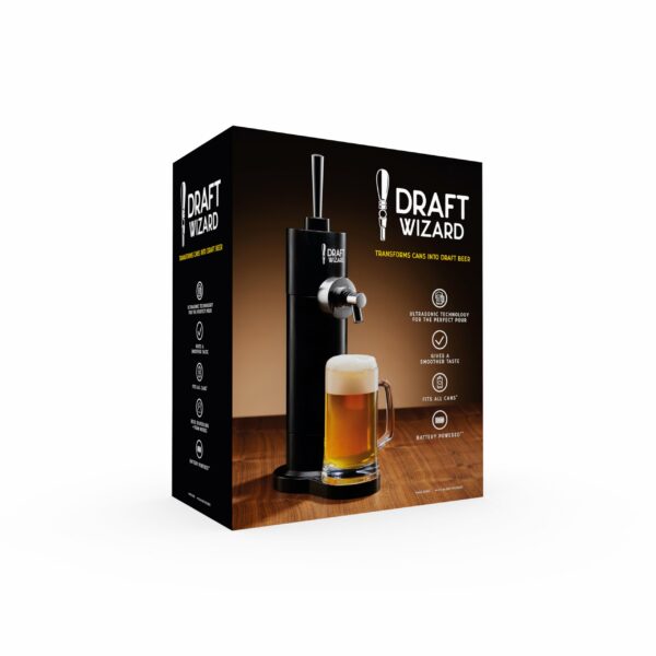 Draft Wizard Ultrasonic Frothing Beer Dispenser Battery Powered Home Draught Tap