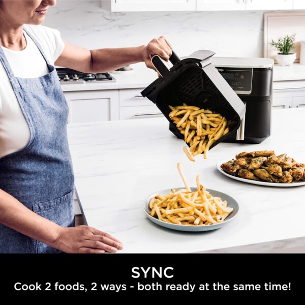 Ninja Foodi MAX Dual Zone Digital Air Fryer, Smart Cook System, 2 Drawers, 9.5L, 6-in-1, Digital Probe, Air Fry