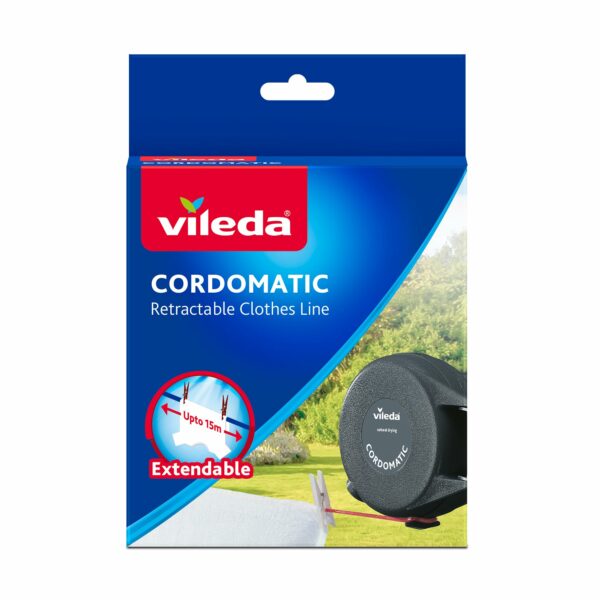Vileda Cordomatic Retractable Washing Line with 15m Outdoor Clothes Line