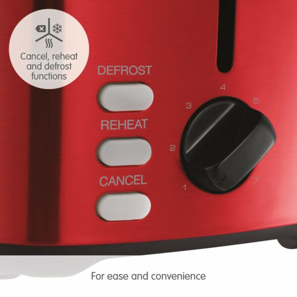 Morphy Richards Equip Red 2 Slice Toaster - Defrost And Reheat Settings - 2 Slot - Stainless Steel - 222066