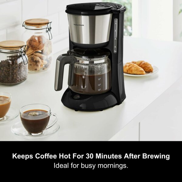 Morphy Richards Equip Filter Coffee Machine, Coffee Maker for Instant Coffee, Pour Over Technology, 10 Cup, Anti Drip