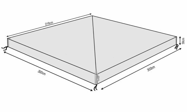 QUICK STAR Gazebo Protective Cover 3 x 3 m Waterproof Transparent Weather Protection