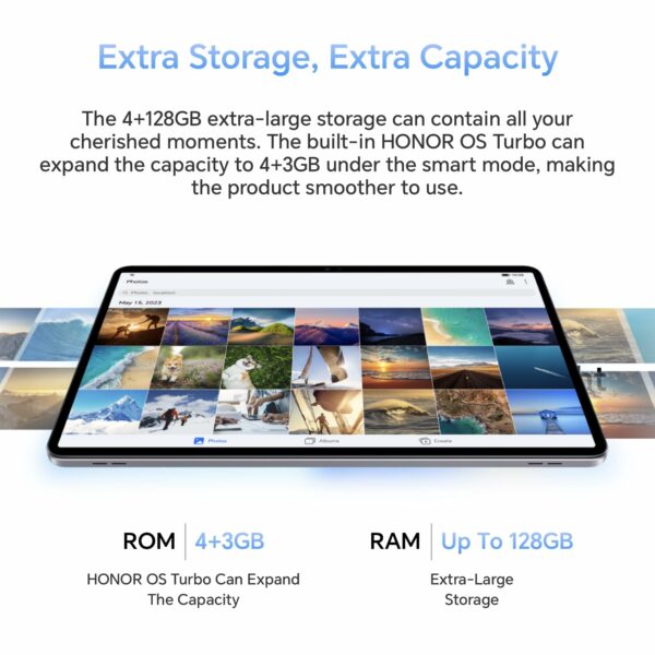 HONOR Pad X9, 11.5-Inch Wi-Fi Tablet, 4GB+128GB, 120Hz 2K FullView Display, 6 Speakers, Android 13, Space Grey