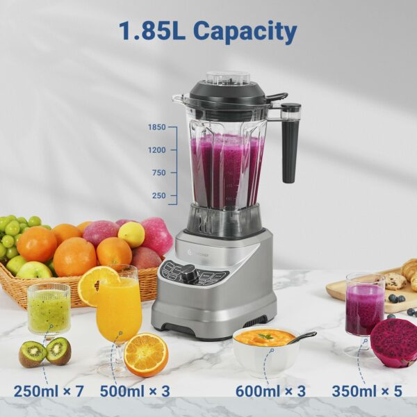 AMZCHEF 1800W Blender Smoothie Maker with 8 Adjustable Speeds and 7 Preset Settings, 23000RPM, 1.85L Blender for Smoothies, Shakes, Ice Crushes, Frozen Fruits