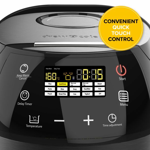 CleverChef 14-in-1 Multi Cooker, Stew, Roast, Slow Cooker, Steam, Bake, Bread Maker, Rice, Soup Maker and more, Cooks 5 Portions, Charcoal