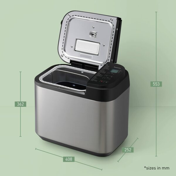 Panasonic SD-YR2550SXC Fully Automatic Breadmaker, Horizontal Design and Yeast Dispenser, 31 Automatic Programmes,, Dual Temperature Sensors, 13 Hours Digital Timer, Silver