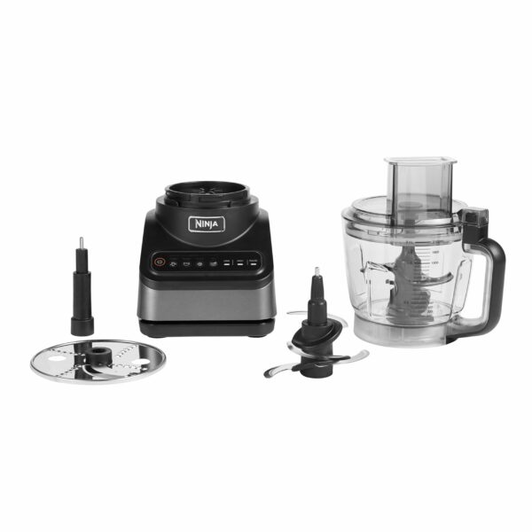 Ninja Food Processor with 4 Automatic Programs; Chop, Puree, Slice, Mix, and 3 Manual Speeds, 2.1L Bowl, Chopping, Slicing & Dough Blades, 850W, Dishwasher Safe Parts, Black BN650UK