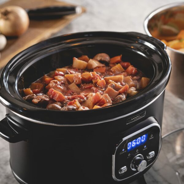 Cooks Professional Digital Slow Cooker | Slow Cookers with Glass Lid & 2 Heat Settings | Including Delay & Keep Warm Function | One Pot Cooker with Timer Delay for Large Family | 3.5 Litres