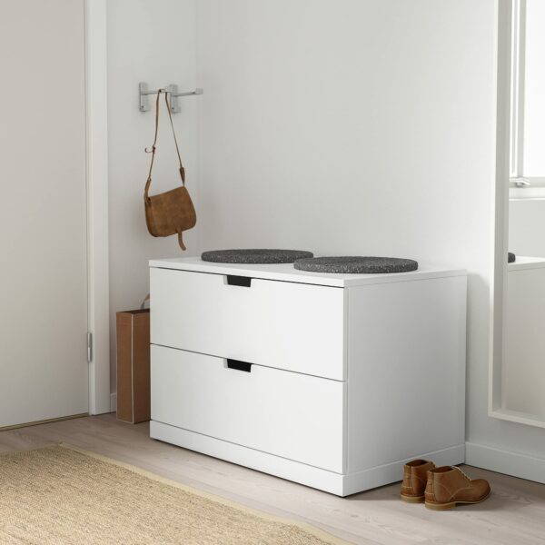 IKEA NORDLI Chest of 2 Drawers, 80x54 cm, White