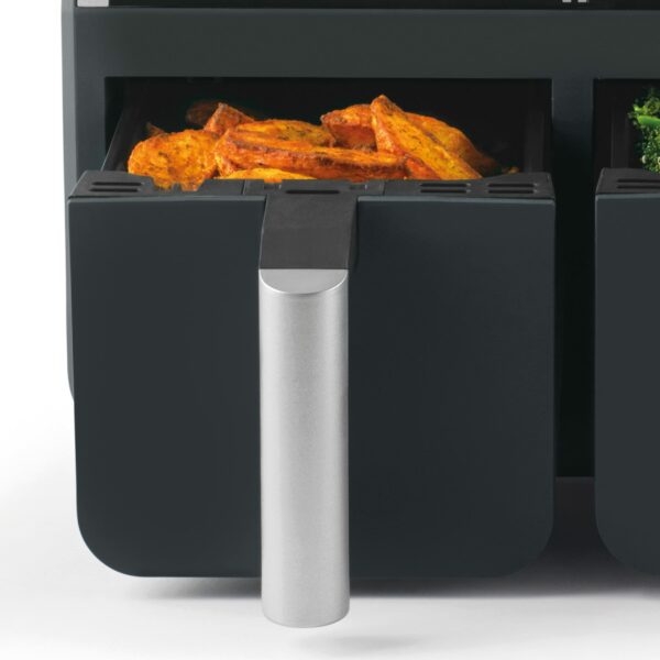 PROGRESS by WW EK5315WW 7.4 L Dual Air Fryer, Family Sized, Healthier Cooking, Digital LED Display, 6 Cooking Functions, Sync/Match Cook, Removable Non-Stick Trays, 2400 W