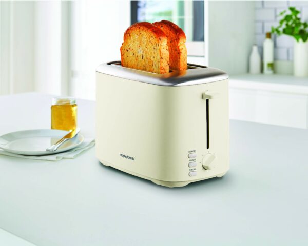 Morphy Richards Equip Cream 2 Slice Toaster - Defrost And Reheat Settings - 2 Slot - Stainless Steel - 222065