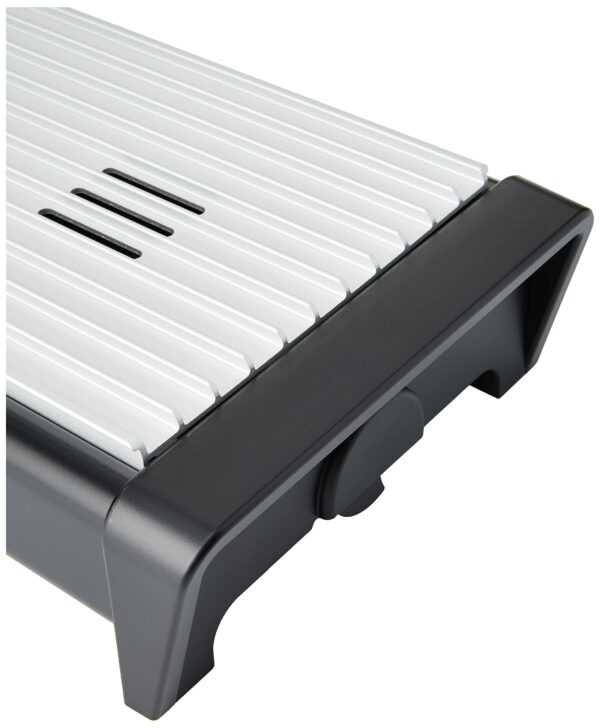 Brabantia Food Warmer 477140, 2 Burner - Matt Black with Grey Grill, 40 x 20 x 10 cm