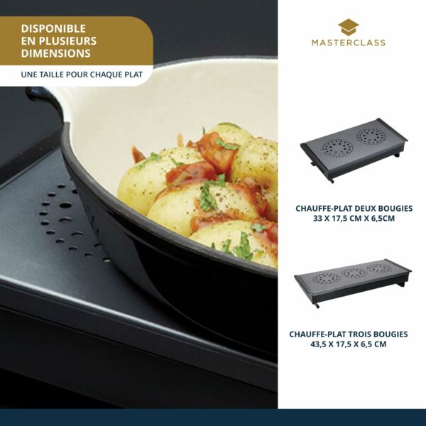 MasterClass Professional Extra Large Three Light Food Warmer, Dish Warmer, Display Boxed, Black/Grey