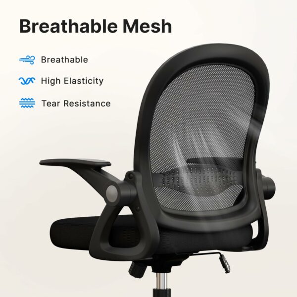 Home Office Chair Ergonomic Desk Chair Swivel Computer Chair Mid-Back Mesh Chair with Flip-up Armrests