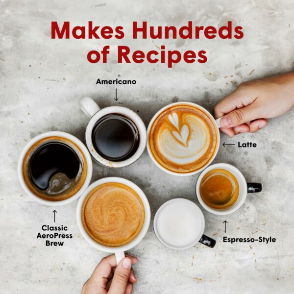 AeroPress Clear Coffee Press – 3 in 1 brew method combines French Press, Pourover, Espresso - Full bodied coffee without grit or bitterness - Small portable coffee maker for camping & travel