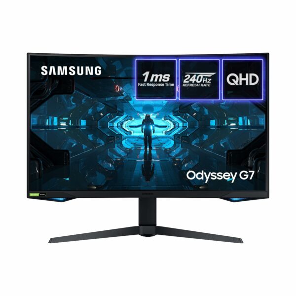 Samsung Odyssey G7 LC32G75TQSRXXU 32" 1000R Curved Gaming Monitor - 240Hz, 1ms, 1440p QHD, Gsync, QLED, HDR600, HDMI, Displayport, USB