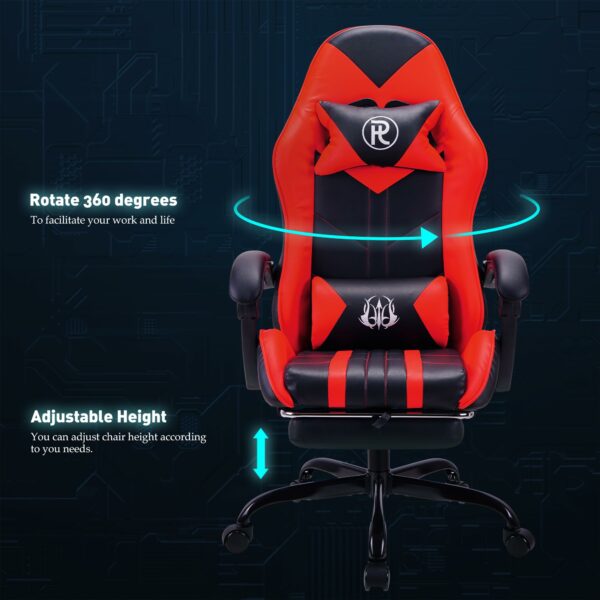 Play haha.Gaming chair Office chair Swivel chair Computer chair Work chair Desk chair Ergonomic Chair Racing chair Leather chair Video game chairs (Red,With footrest), 8021