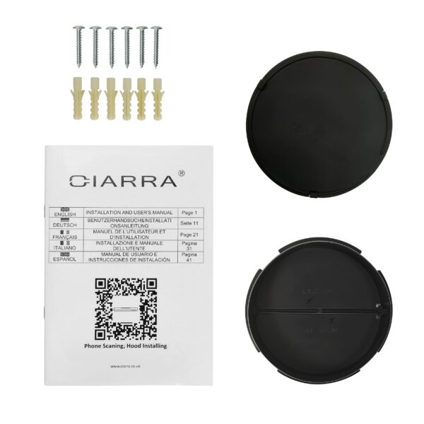 CIARRA 60cm Visor Cooker Hood Undercabinet Hoods Stainless Steel Wall Mounted Kitchen Extractor Fan Model CBCS6903