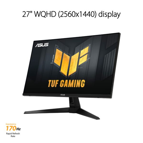 Asus TUF Gaming VG27AQA1A Gaming Monitor – 27 inch WQHD (2560 x 1440), 170Hz, Extreme Low Motion Blur™, Freesync Premium™, 1ms, Shadow Boost, HDR,