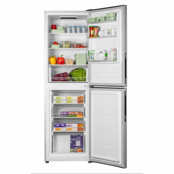 Sia Split Freestanding 252L Combi Fridge Freezer SFF17654SE 50/50 with 4 Freezer Compartment in Silver, Low Frost