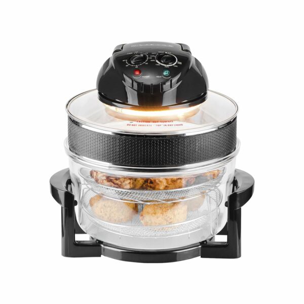 Innoteck Kitchen Pro 17L Halogen Air Fryer - 60 Minute Timer - 125°C-250°C Adjustable Temperature Control & Extender Ring - All Round Viewing & Accessories Included - For Baking, Roasting & Grilling