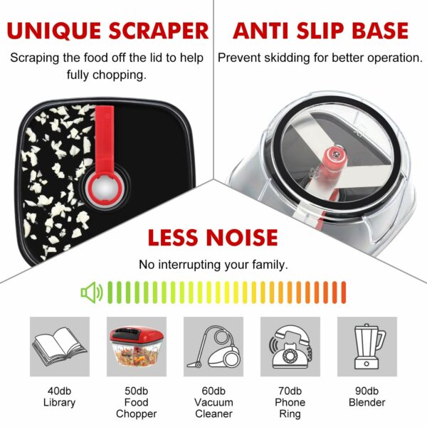 Manual Pull Food Chopper, Hand Pull String Onion Chopper Dicer for Kitchen, Easy Cleaning food Chopper for Vegetables, Fruits (500 ML)