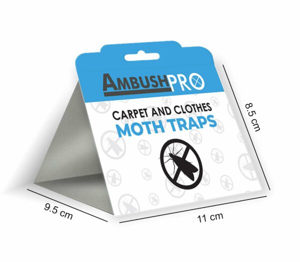 CARPET AND CLOTHES MOTH TRAPS. 7 Pack of Pesticide Free, Sticky Pheromone Traps That Attract, Catch and Kill Carpet and Clothes Moths and Monitor Activity.