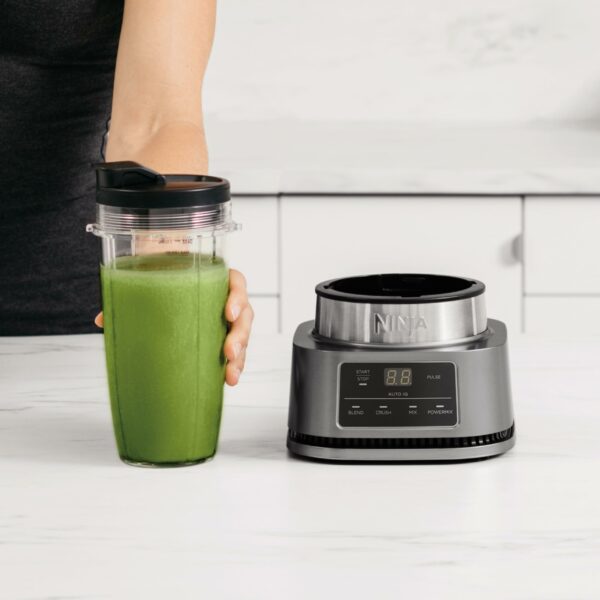 Ninja Foodi Power Nutri Blender 2-in-1, Blend Smoothie Bowls, Thick Spreads & Frozen Drinks, Automatic Programs, 700ml Cup & 400ml Bowl with with Power Paddle, 1100W, Silver CB100UK