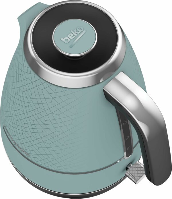 Beko Cosmopolis Dome Kettle WKM8307T, Retro Duck Egg Teal Design, 1.7L Capacity 3000 W, Includes Removable Lid, Easy Pour Spout & Boil Dry Protection