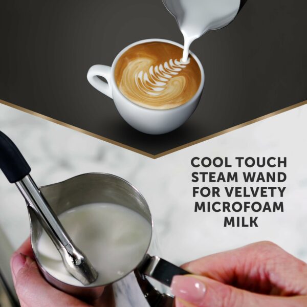 Breville Barista Max Espresso Machine , Latte & Cappuccino Coffee Maker with Integrated Bean Grinder & Steam Wand , 2.8 L Water Tank , 15 Bar Italian Pump , Stainless Steel