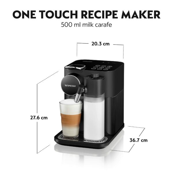 De'Longhi Nespresso Gran Lattissima EN640.B, Automatic Coffee Maker, 19 Bar Pressure, Cappuccino, Latte, 1400W, Sophisticated Dark Black