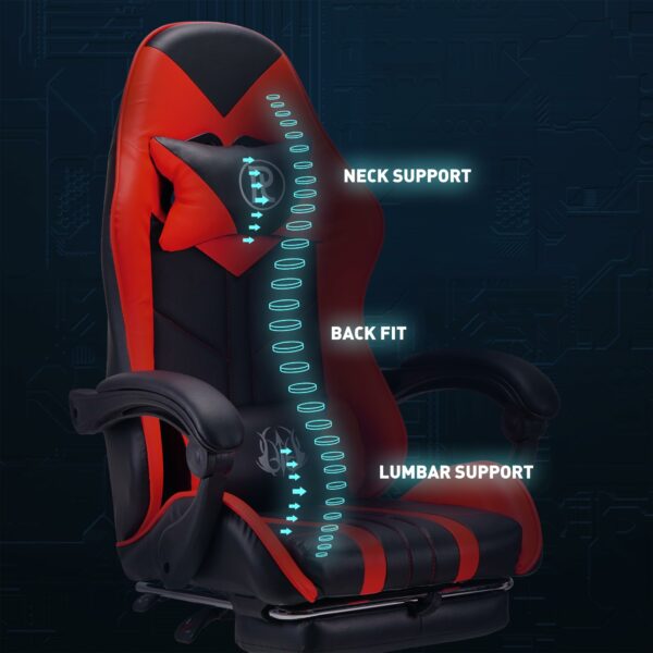 Play haha.Gaming chair Office chair Swivel chair Computer chair Work chair Desk chair Ergonomic Chair Racing chair Leather chair Video game chairs (Red,With footrest), 8021