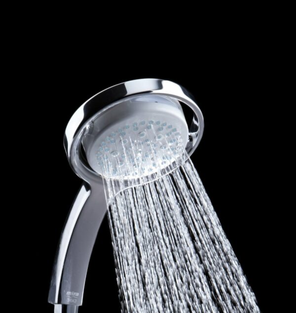 Mira Showers 360 Shower Head Handheld Shower Head 4 Spray Shower Head White/Chrome 2.1688.001
