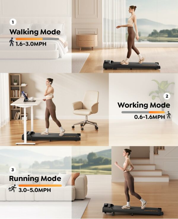 homeTro Walking Pad Treadmill with Incline(9%),3 HP under Desk Treadmills for Home/Office without Assembly,Compact Walking Treadmill with Magnetic Remote & APP Control,120KG Capacity