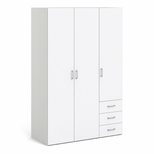 Furniture To Go | Space Wardrobe with 3 doors + 3 drawers White
