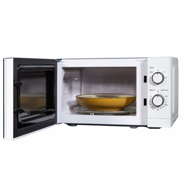 Russell Hobbs 20 Litre 800W White Solo Manual Microwave, 5 Power Levels, Integrated Timer and Defrost Function, Easy Clean RHM2027
