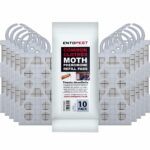 Entopest – Monitoring Moth Traps | 10 Refill Pads & 10 Reusable Hangers | Clothes Moth Detection | Sticky Monitoring Pads for Wardrobes | Pheromone-Based Monitoring Only