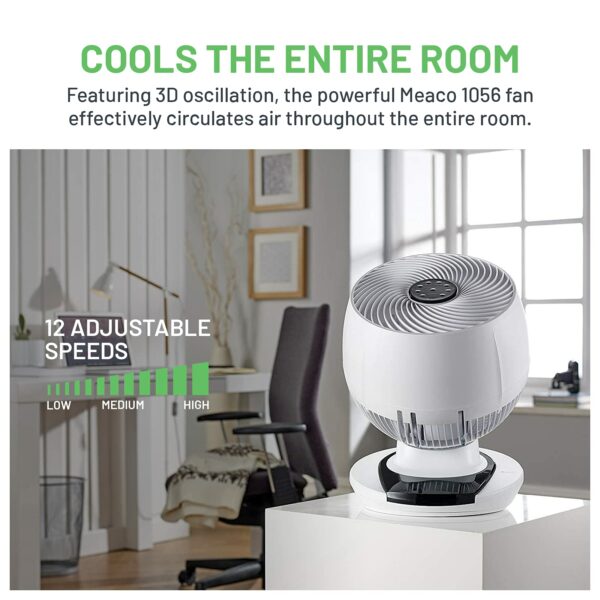 Fan Air Circulator - Powerful, Energy Efficient, Low Energy, Quiet cooling desk fan for bedroom, home and office, Oscillating, Remote Controlled