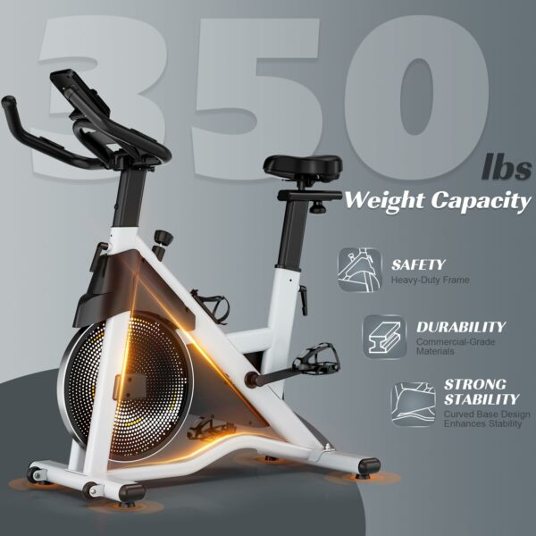 LABGREY Exercise Bike Indoor Cycling Bike Stationary Cycle Bike with Heart Rate Sensor & Comfortable Seat Cushion, Quiet Fitness Bike for Home Cardio Workout (Grey - Magnetic Bike)