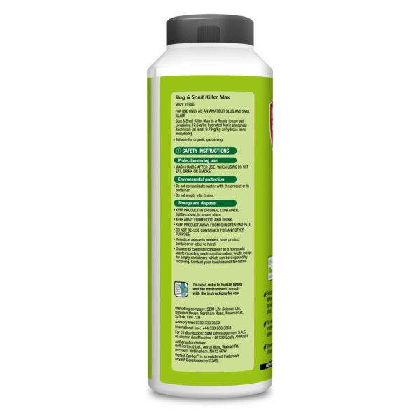 PROTECT GARDEN 86601082 Slug & Snail Killer Max, 800G - Powerful Slug Killer Pellets - for Protecting Ornamental Plants and Garden Vegetables - Snail Repellant - Approved for Organic Gardening