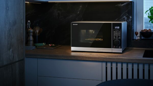 SHARP YC-PC254AU-S 25 Litre 900W Digital Combination Microwave Oven with 1200W Grill, 10 power levels, ECO Mode, defrost function, LED cavity light - Silver