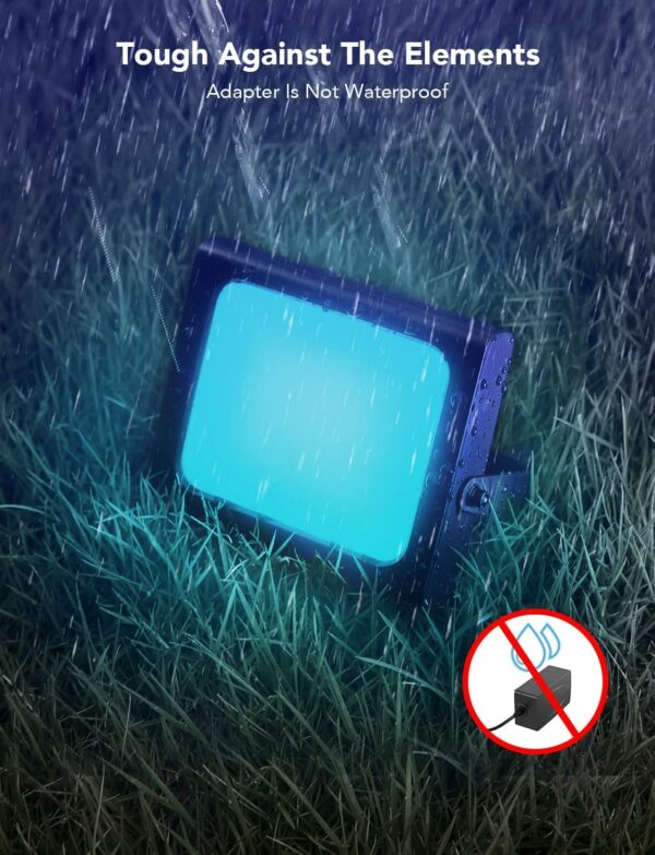 Govee Outdoor Flood Lights, Christmas Decorations Outdoor, 2200-6500K Dimmable RGBIC Warm White and Daylight, Smart WiFi APP Control, Work with Alexa, IP66 for Garden Lawn, 2 Pack