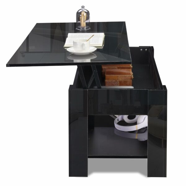 High Gloss Coffee Table with Storage, Lift Top Coffee Table