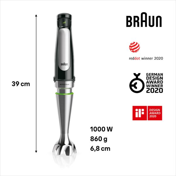 Braun MultiQuick 7 MQ7045 Hand Blender, Mixer, ActiveBlade System, EasyClick Plus System, Splash Control